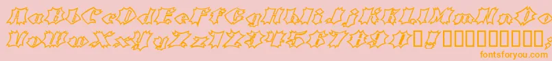 CrashOpen Font – Orange Fonts on Pink Background