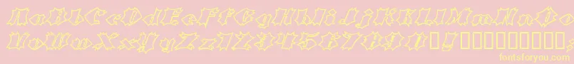 CrashOpen Font – Yellow Fonts on Pink Background
