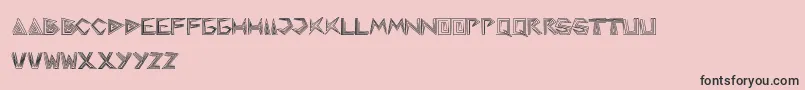 Pyramidinverted-Schriftart – Schwarze Schriften auf rosa Hintergrund