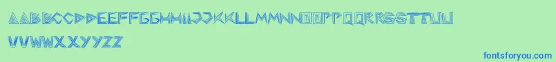 Pyramidinverted Font – Blue Fonts on Green Background