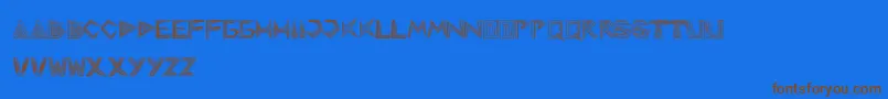 Pyramidinverted-Schriftart – Braune Schriften auf blauem Hintergrund