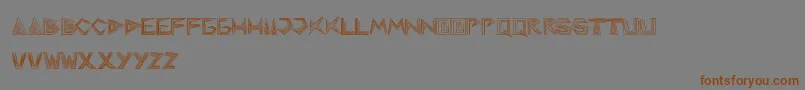 Pyramidinverted-Schriftart – Braune Schriften auf grauem Hintergrund