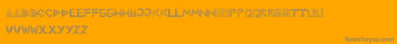 Pyramidinverted-Schriftart – Graue Schriften auf orangefarbenem Hintergrund