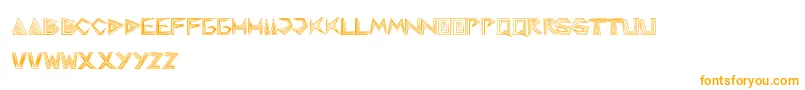 Pyramidinverted-Schriftart – Orangefarbene Schriften auf weißem Hintergrund