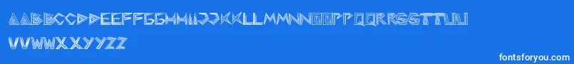 Pyramidinverted-Schriftart – Weiße Schriften auf blauem Hintergrund