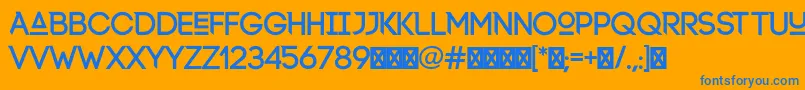 フォントLexlox – オレンジの背景に青い文字