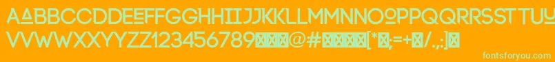 Lexlox Font – Green Fonts on Orange Background