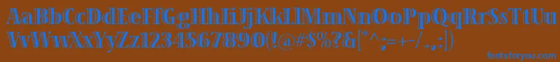 VivastdBoldcondensed Font – Blue Fonts on Brown Background