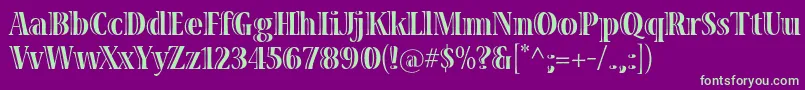 VivastdBoldcondensed Font – Green Fonts on Purple Background