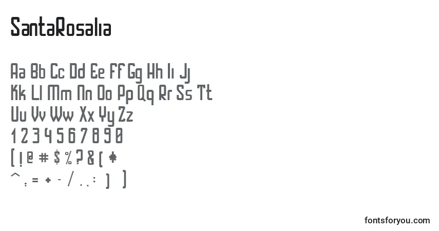 Czcionka SantaRosalia – alfabet, cyfry, specjalne znaki