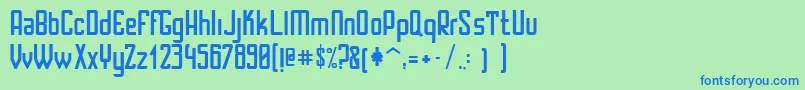 フォントSantaRosalia – 青い文字は緑の背景です。