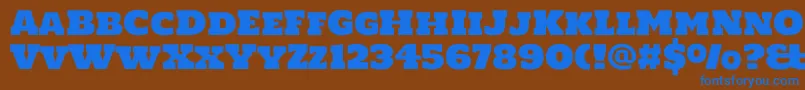 Holtwoodonesc Font – Blue Fonts on Brown Background