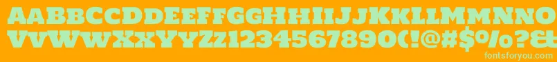 Holtwoodonesc Font – Green Fonts on Orange Background