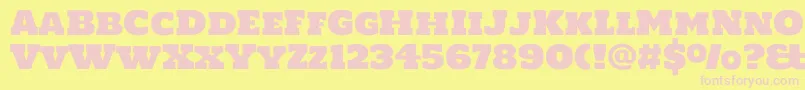 Holtwoodonesc Font – Pink Fonts on Yellow Background