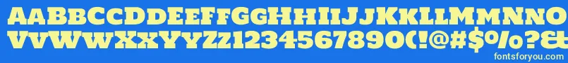 Holtwoodonesc Font – Yellow Fonts on Blue Background