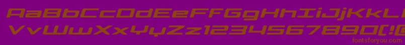 Phoenicialowercaseexpandital-Schriftart – Braune Schriften auf violettem Hintergrund