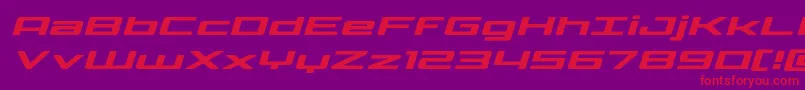 Phoenicialowercaseexpandital-Schriftart – Rote Schriften auf violettem Hintergrund