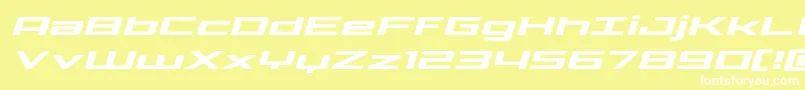 Fonte Phoenicialowercaseexpandital – fontes brancas em um fundo amarelo