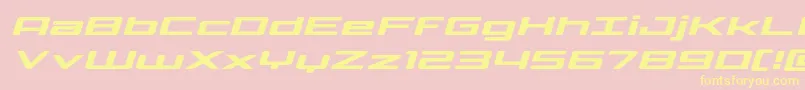 Czcionka Phoenicialowercaseexpandital – żółte czcionki na różowym tle