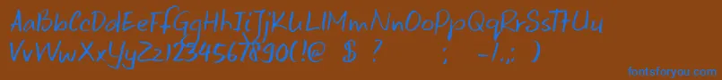 DkKeswick Font – Blue Fonts on Brown Background