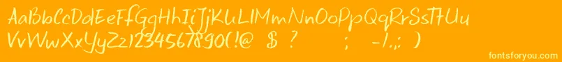 DkKeswick Font – Yellow Fonts on Orange Background