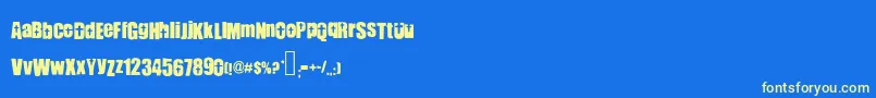 Prettythings Font – Yellow Fonts on Blue Background