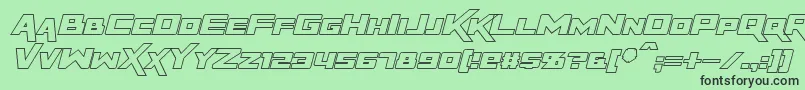 Czcionka RapierZeroOutlineItalic – czarne czcionki na zielonym tle