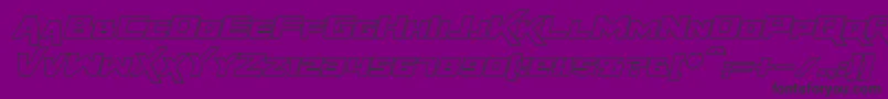 RapierZeroOutlineItalic Font – Black Fonts on Purple Background