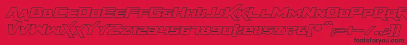 RapierZeroOutlineItalic Font – Black Fonts on Red Background