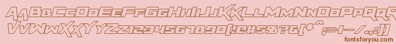 Czcionka RapierZeroOutlineItalic – brązowe czcionki na różowym tle