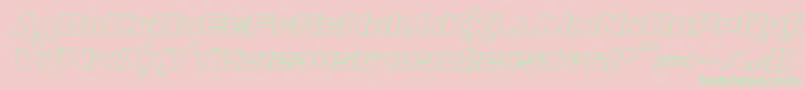 RapierZeroOutlineItalic-Schriftart – Grüne Schriften auf rosa Hintergrund