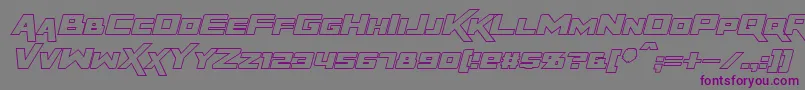 Czcionka RapierZeroOutlineItalic – fioletowe czcionki na szarym tle