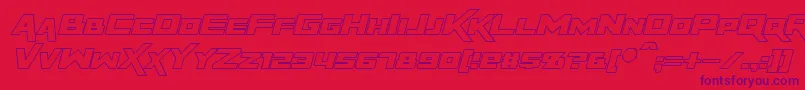 RapierZeroOutlineItalic Font – Purple Fonts on Red Background