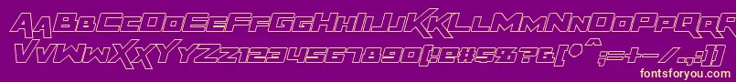 RapierZeroOutlineItalic Font – Yellow Fonts on Purple Background