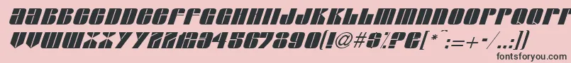 Fonte G761DecoItalic – fontes pretas em um fundo rosa