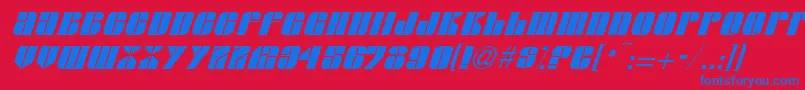 G761DecoItalic Font – Blue Fonts on Red Background