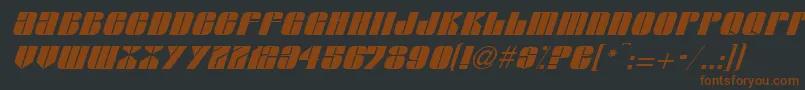 G761DecoItalic-fontti – ruskeat fontit mustalla taustalla