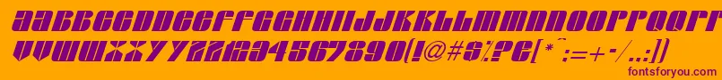 G761DecoItalic Font – Purple Fonts on Orange Background