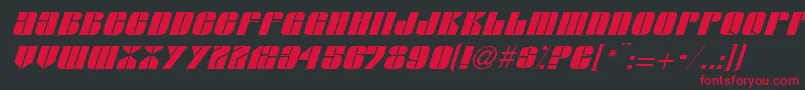 G761DecoItalic Font – Red Fonts on Black Background
