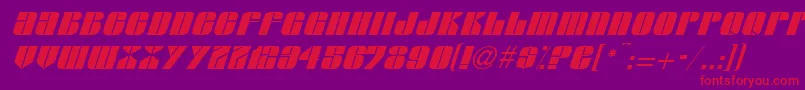 G761DecoItalic Font – Red Fonts on Purple Background
