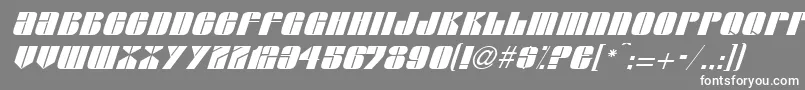フォントG761DecoItalic – 灰色の背景に白い文字