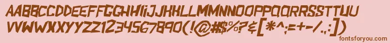 ShakeandbakeItl-Schriftart – Braune Schriften auf rosa Hintergrund