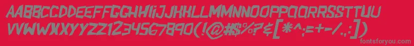 Fonte ShakeandbakeItl – fontes cinzas em um fundo vermelho