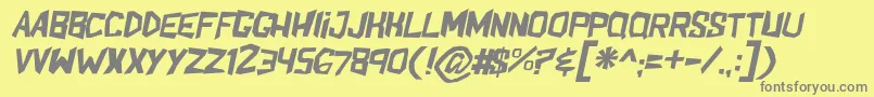 ShakeandbakeItl-Schriftart – Graue Schriften auf gelbem Hintergrund