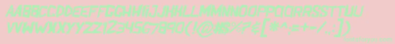 ShakeandbakeItl-Schriftart – Grüne Schriften auf rosa Hintergrund
