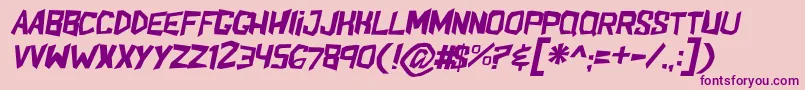 ShakeandbakeItl-Schriftart – Violette Schriften auf rosa Hintergrund