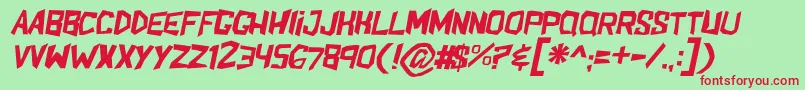 ShakeandbakeItl Font – Red Fonts on Green Background