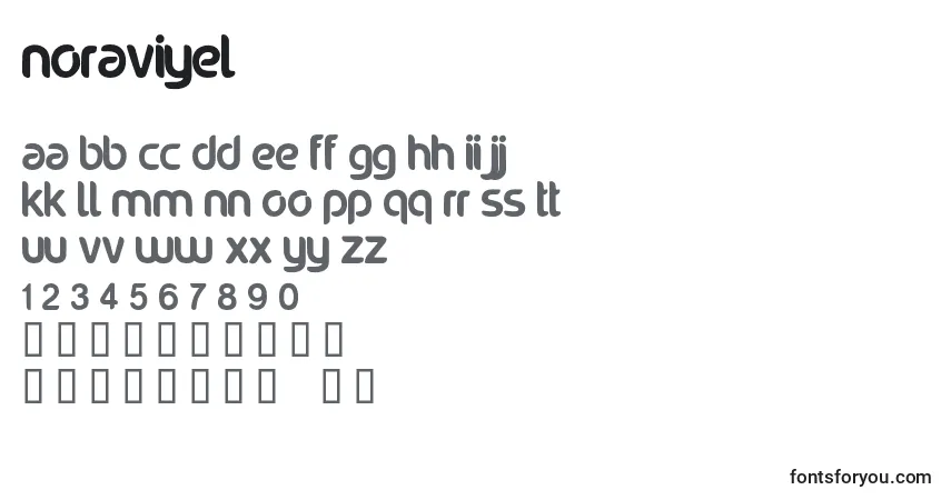 Schriftart Noraviyel (93736) – Alphabet, Zahlen, spezielle Symbole