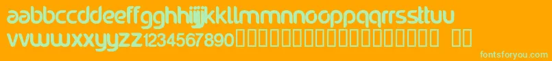 フォントNoraviyel – オレンジの背景に緑のフォント