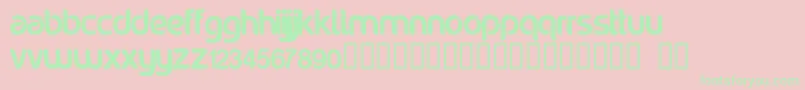 Noraviyel-Schriftart – Grüne Schriften auf rosa Hintergrund